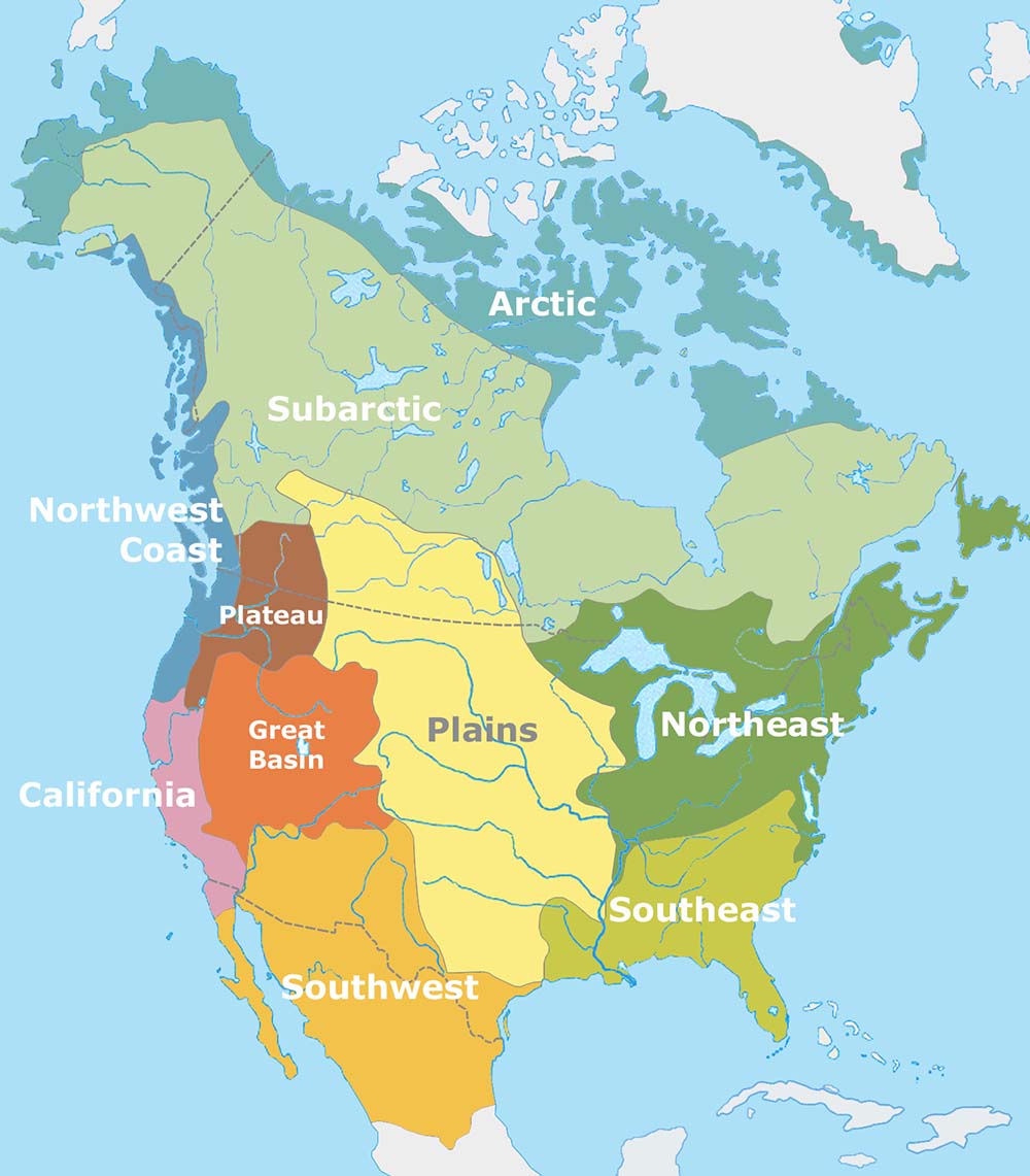 American Indian Tribal Regions Map
